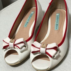 Cute White and Red Bow Flats